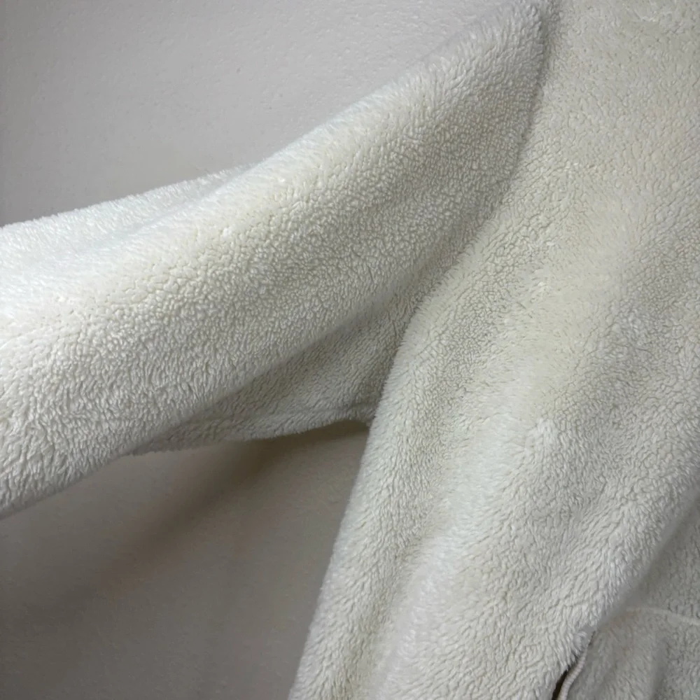 Eddie Bauer Sherpa Fleece Jacket Sz XL White Full Zip Pockets Very Warm - Picture 2 of 9
